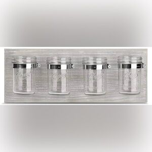 Rustic Mason Jar Toothbrush Holder
Mason Jar Wall Organizer with Silver Accents